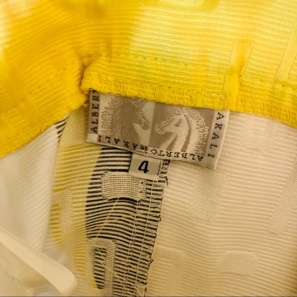 Vintage 90s Alberto Makali Dress and Jacket White Black Yellow Print Size 4 & 6 - Picture 8 of 16